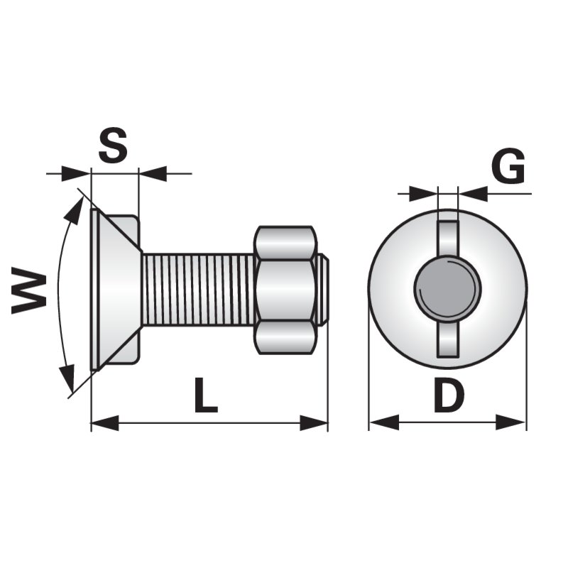Pflugschraube M12x35 mm 8.8