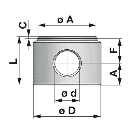 Zylinderboden Dm 40 Bohrung