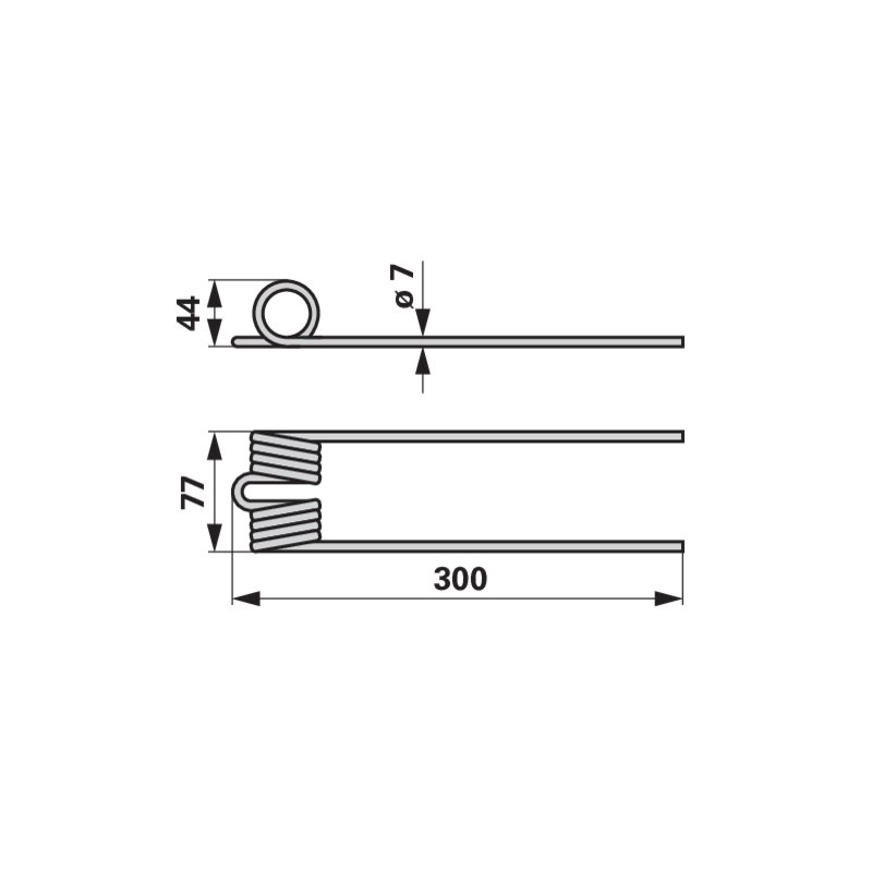 Dente di rastrello a nastro lungo, grigio polvere, 25 pezzi al posto di Heublitz F580007