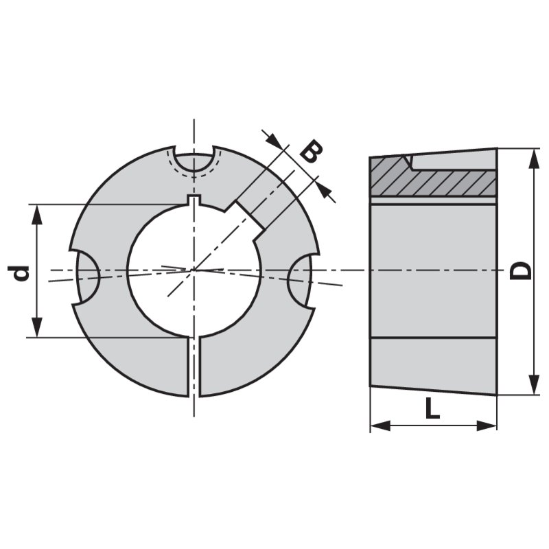 Spannbuchse Type 2517, für Wellen Dm 35 mm mit TPL- Befestigung, GG25