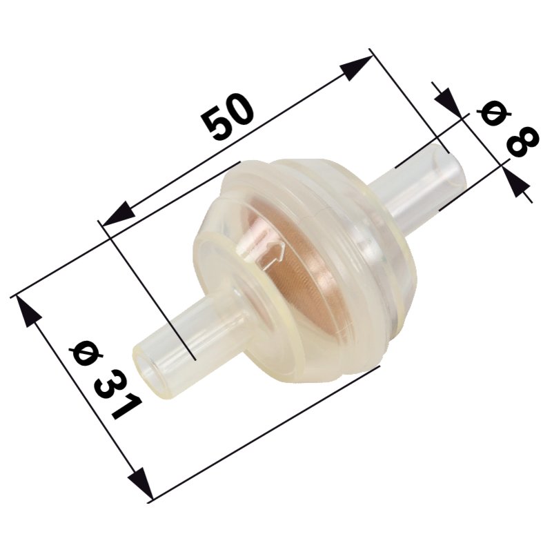 Benzinfilter für Schlauch ID 8 mm
