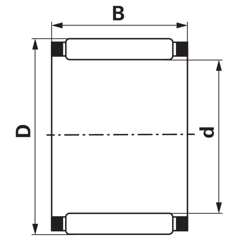 Cuscinetto a rullini K45 x 50 x 17 secondo DIN5405-1