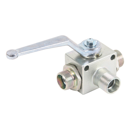 Hochdruck-Kugelhahn 3/2L 15L DN12 mit Bohrung