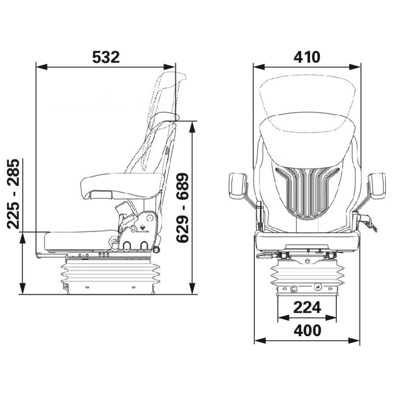 Sitz Compacto Comfort S, Stoff Agri Grammer MSG93/511 1289043