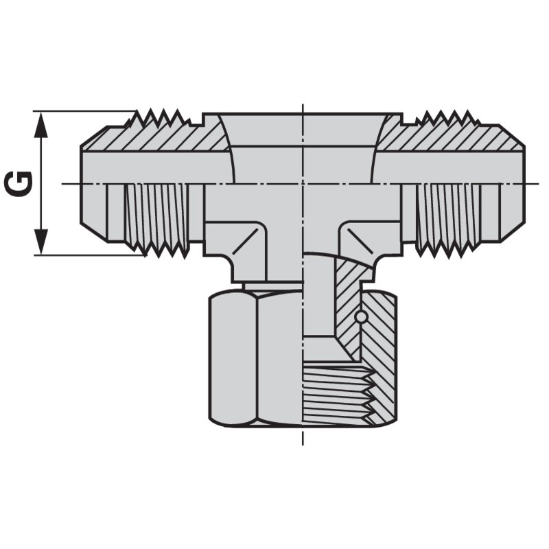 Einstellbare T-Verschraubung JIC 3/4-16