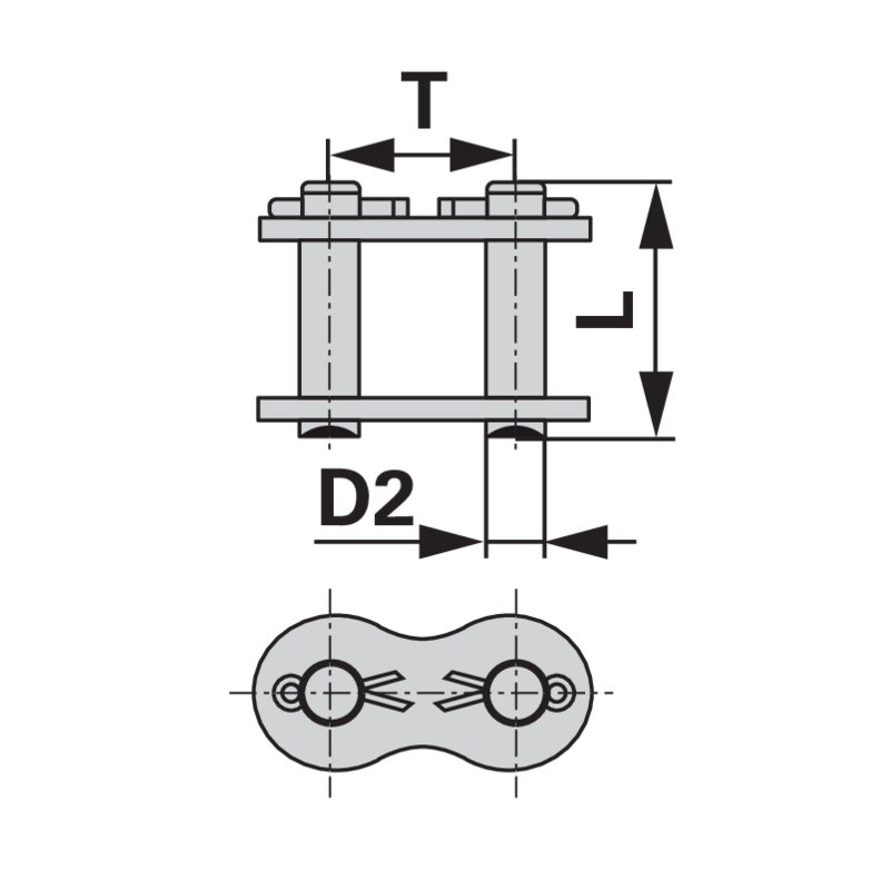 Steckglied RexProX simplex, für Rollenkette R25-1 SH DIN8187