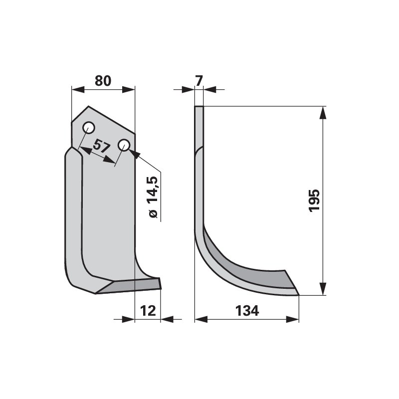 Bogenmesser rechts anstelle von Breviglieri 20322