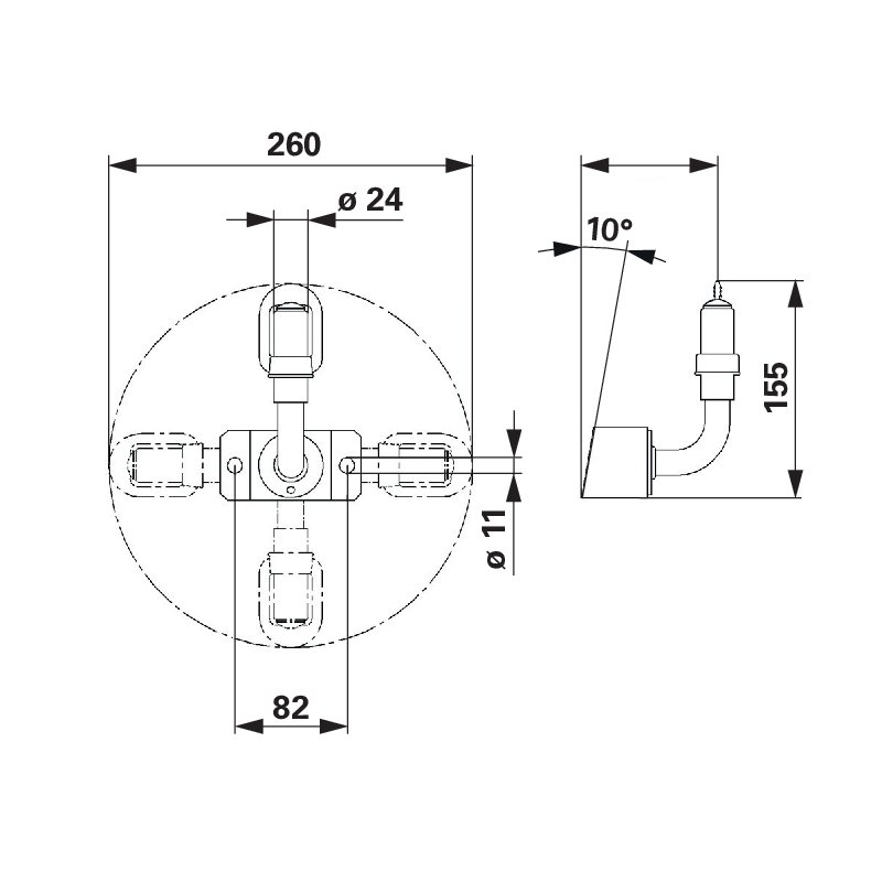 Halterung Aufsteckrohr drehbar 90 Gard
