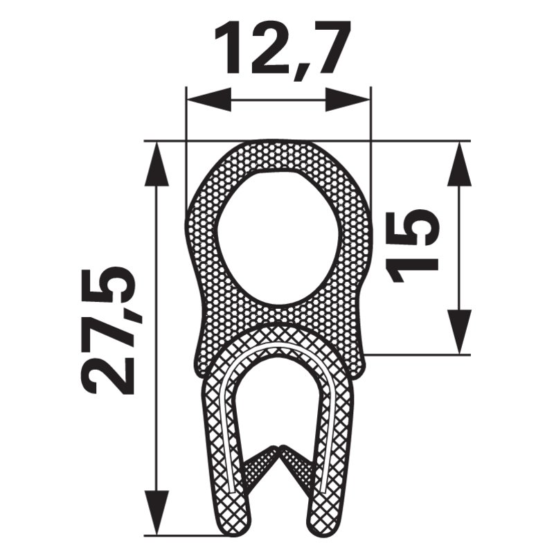 Dichtungsprofil Klemmbereich 1 - 4 mm