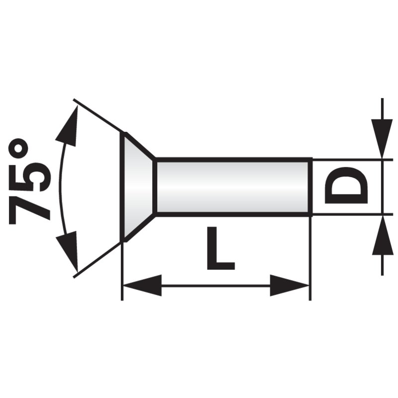 Senkkopfniete AD 6 X L 25 mm