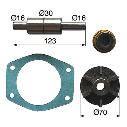 Reparatursatz für Wasserpumpe anstelle von Perkins U7LW044