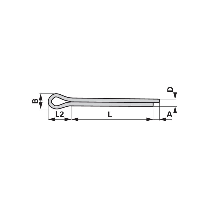 Splinte 8,0 x 80 mm, Stahl verzinkt, DIN94