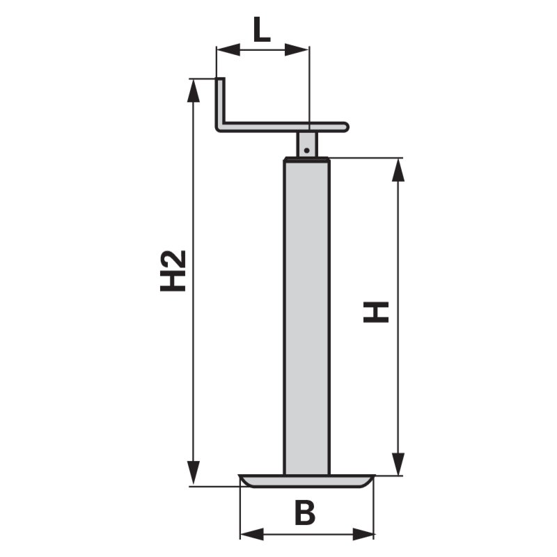 Abstellstütze 50 x 50 mm; Stützlast 500 kg