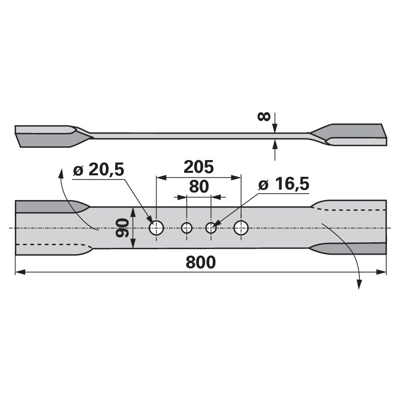 Mulchmesser rechtsdrehend
