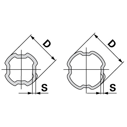 Profilrohr 4-Keil Außen Adm70,1mm