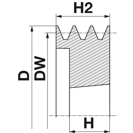 Keilriemenscheibe SPZ 067-02 für TPL System 1108, DIN 2211