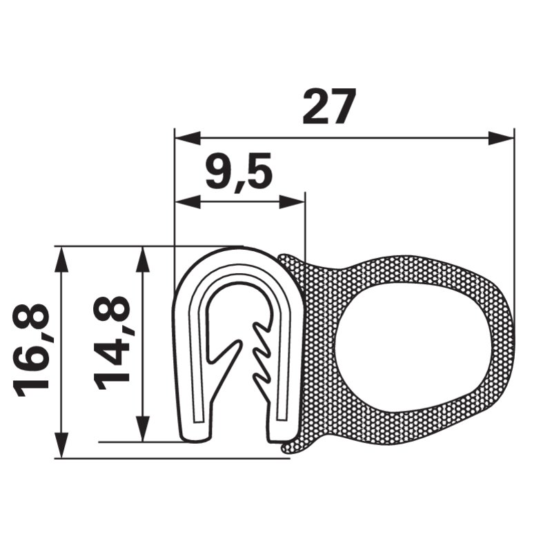 Dichtungsklemmprofil 1-4mm