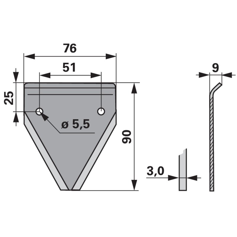 Mähmesserführungsklinge