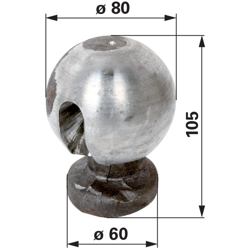 Kugel 77 mm, mit Langloch