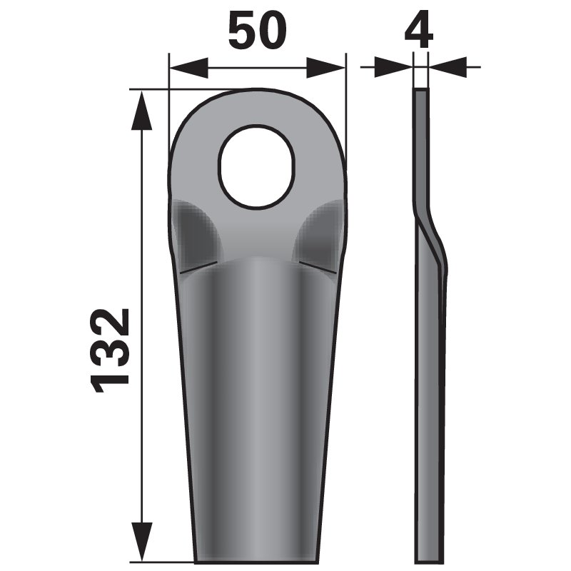 Kreiselmäherklingen dachförmig
