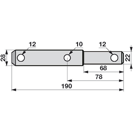 Perno braccio inferiore cat.1/2 Lunghezza 190mm