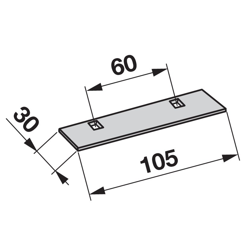 Mitnehmerleiste B 30 x L 105 mm anstelle von Vicon-PZ TT66
