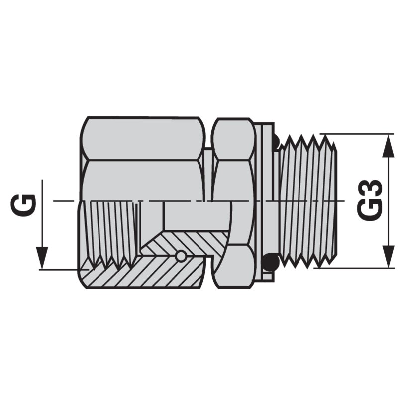 Connettore diritto a vite JIC 7/16-20 G 1/4