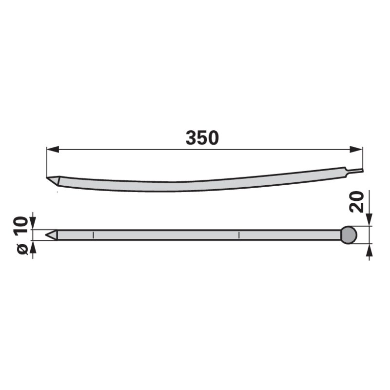 Gabelzinke L=350 mm anstelle von Aebi AM95321