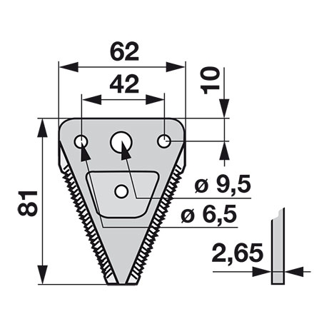 Doppelmesserklinge Stärke 2,65 mm gezahnt ESM