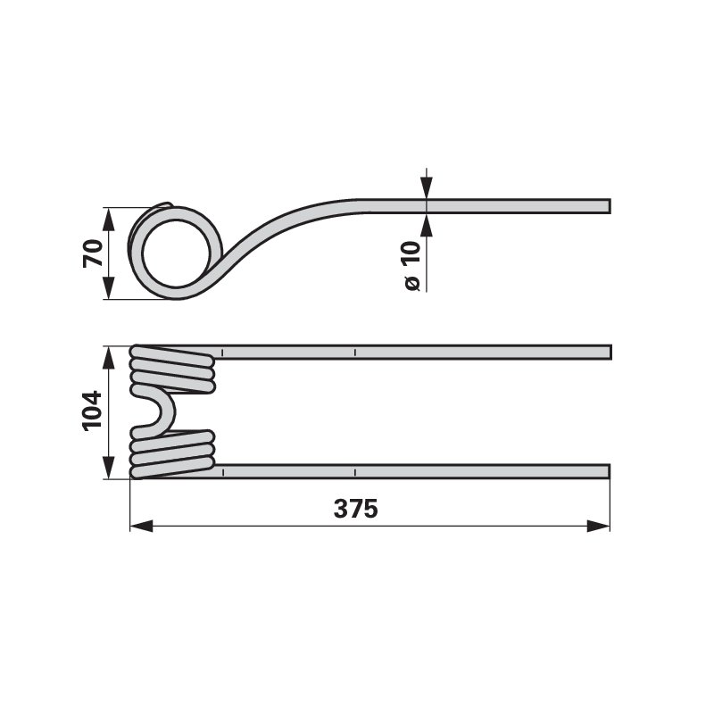 Denti del voltafieno rotante