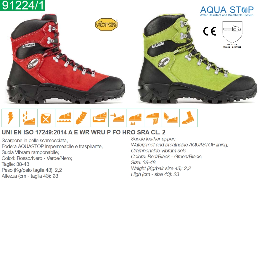 Treemme scarpone antitaglio Trekking rosso TG.44