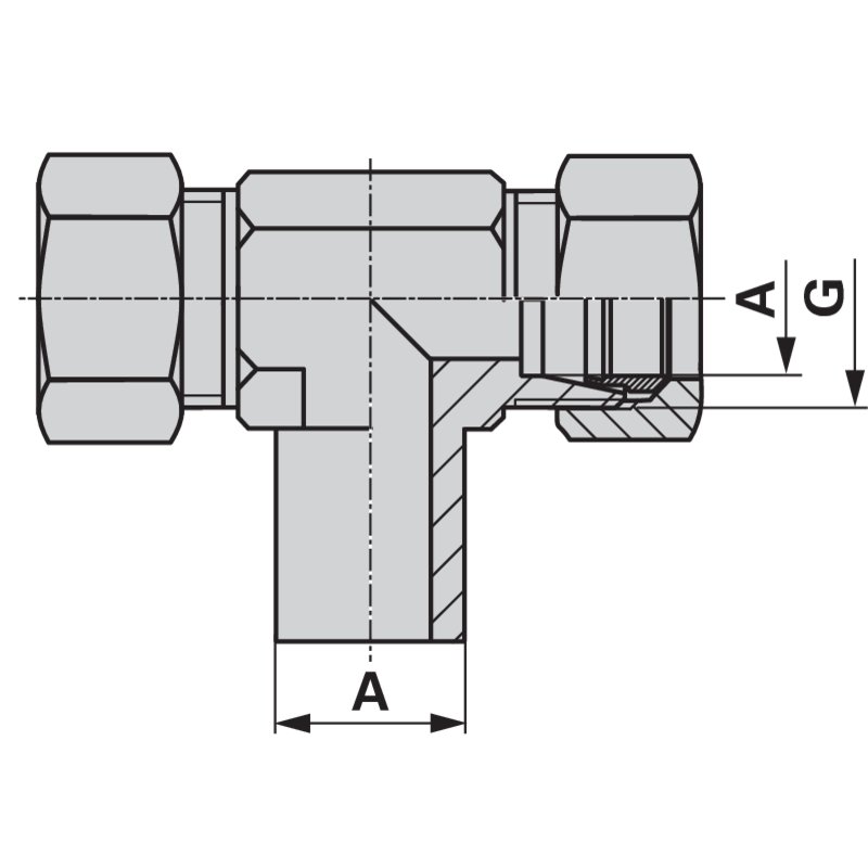Einstellbare T-Verschraubung