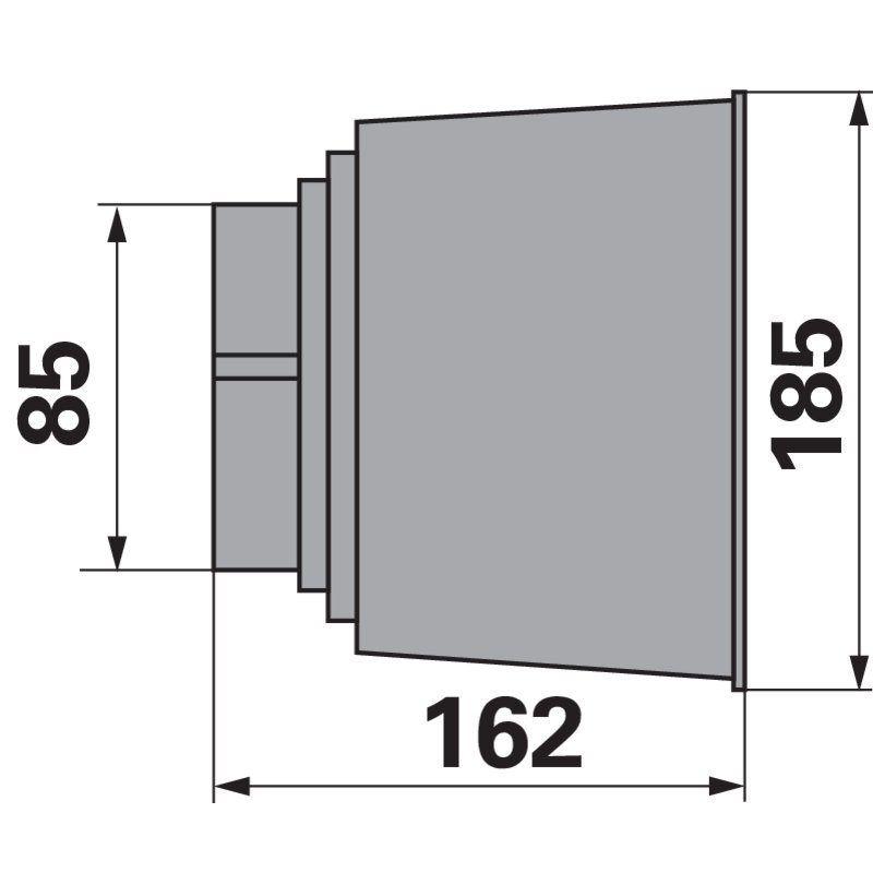 Schutztopf geräteseitig, Dm 185 mm, mit Schlitz