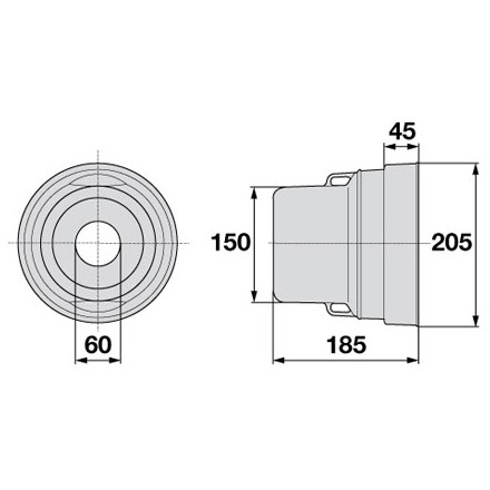 Schutztopf Geräteseitig mit Manschette