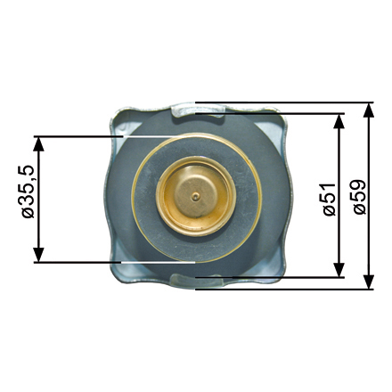 Kühlerverschluss anstelle von Fiat 590054