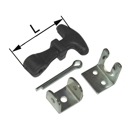 Haubenhalter mini komplett Länge 65 mm