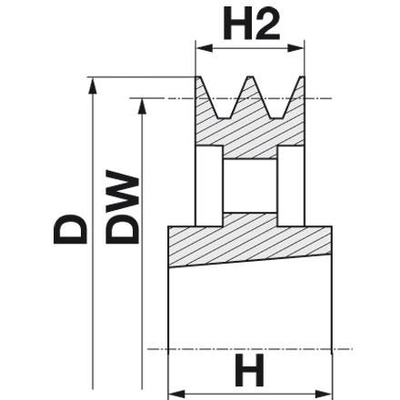 Keilriemenscheibe SPZ 355-03 für TPL System 2517, DIN 2211