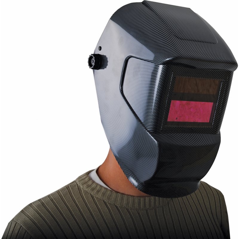 Scudo di protezione per saldatura in carbon look con oscuramento automatico