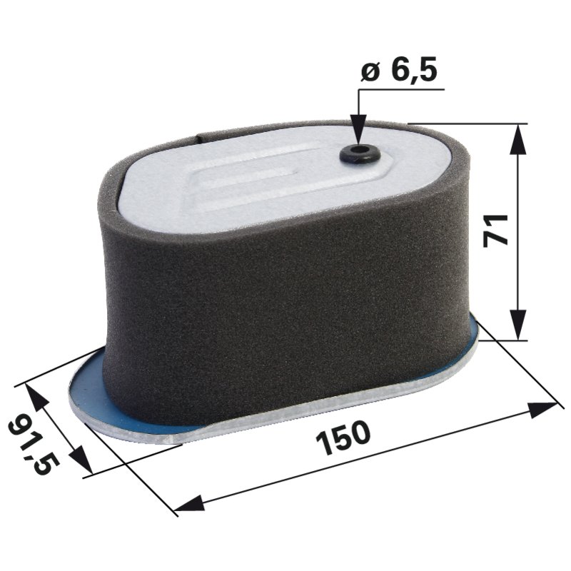 Filtro aria ovale, L 150 x L 91,5 mm al posto di Robin 2673500311