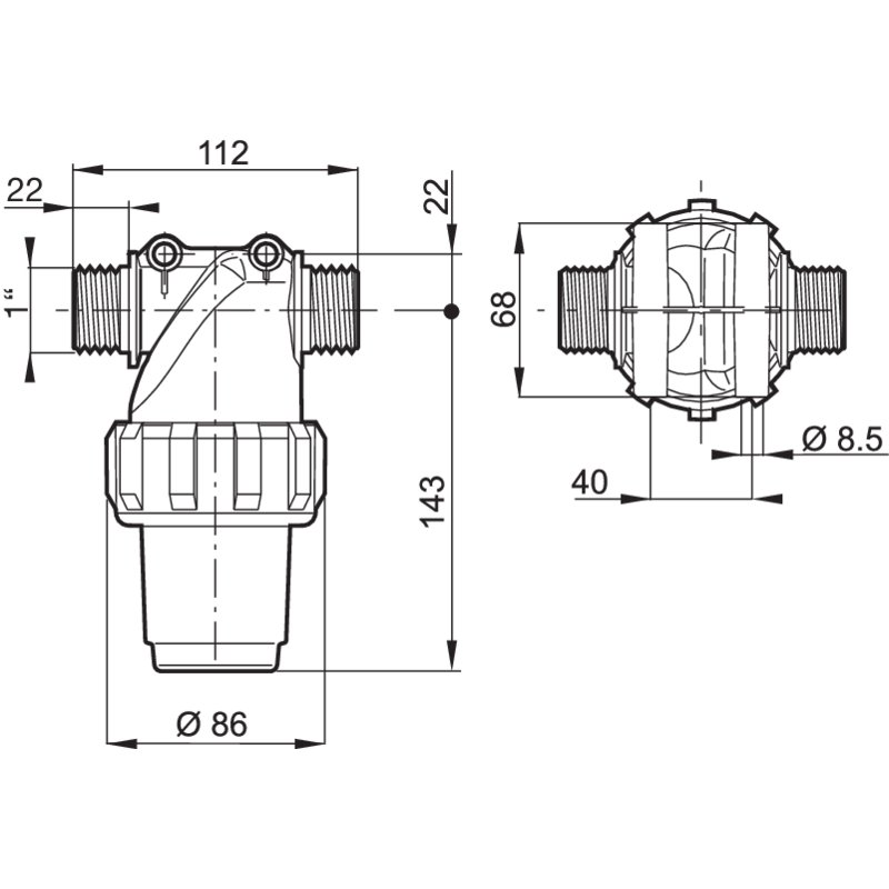 Leitungsfilter komplett