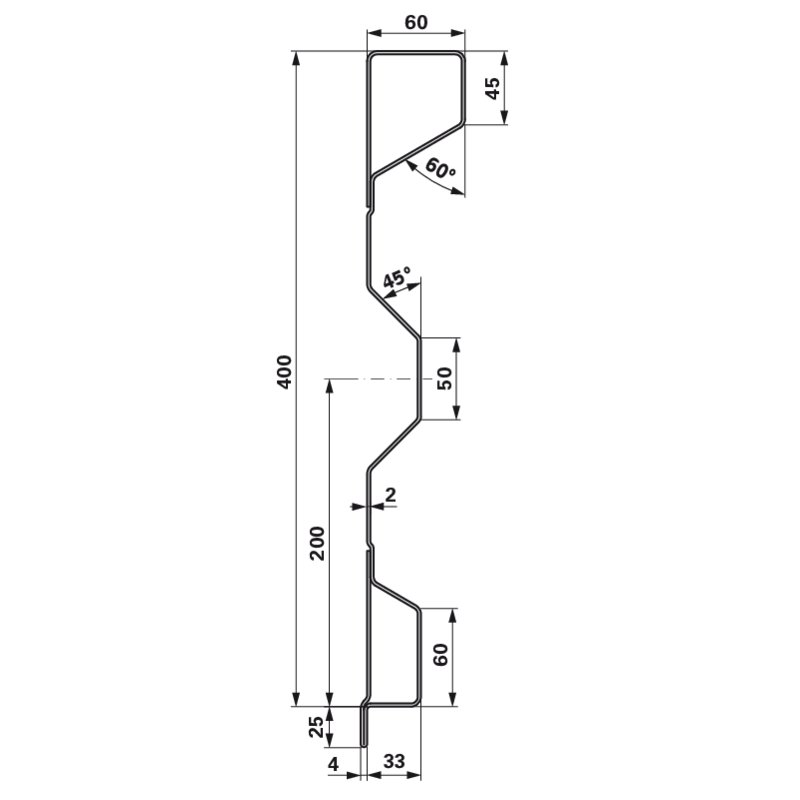 Aufsatzstahlbordwand