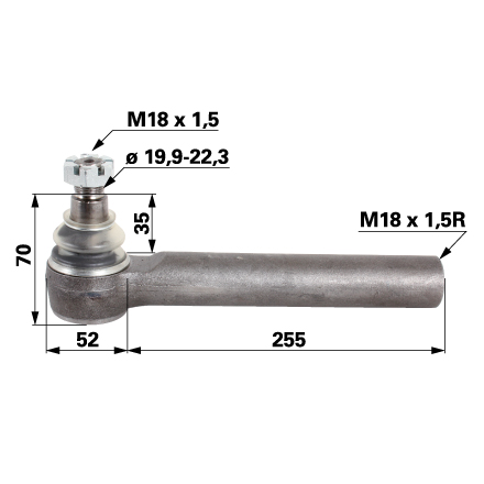 Axialgelenk M28x1,5/M24x1,5