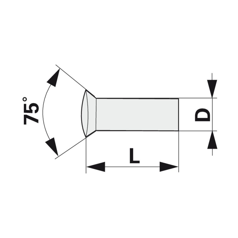 Rivetto a testa svasata OD 6 x L 23 mm, 90 pezzi al posto di ESM 3231841