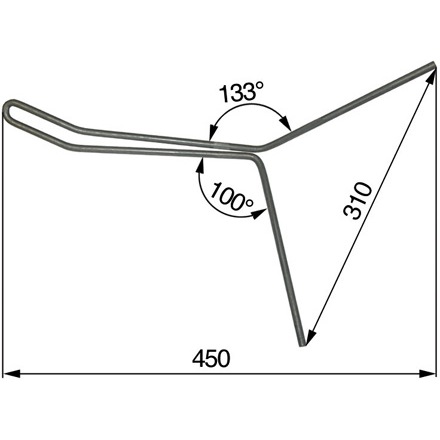 Dente curvo corto al posto di Pöttinger 7990063950