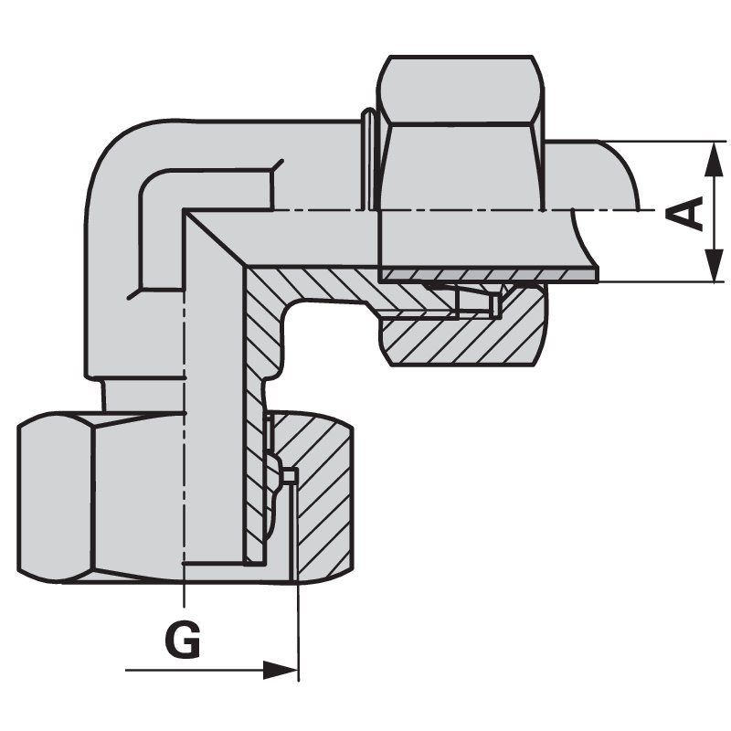 Einstellb. Winkelverschraubung 18L