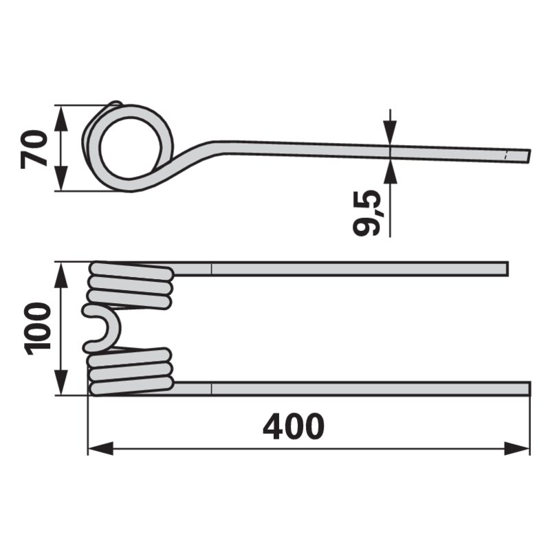 Denti del voltafieno rotante