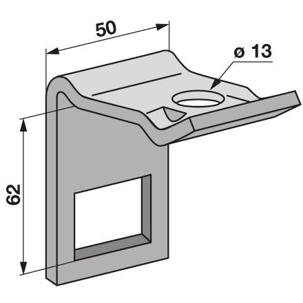 Zinkenhalter für Rahmen 40x40 32x12