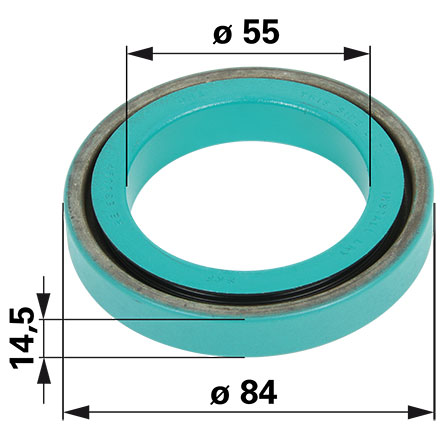 Kurbelwellendichtring 55,4x84x14,48 mm zu John Deere