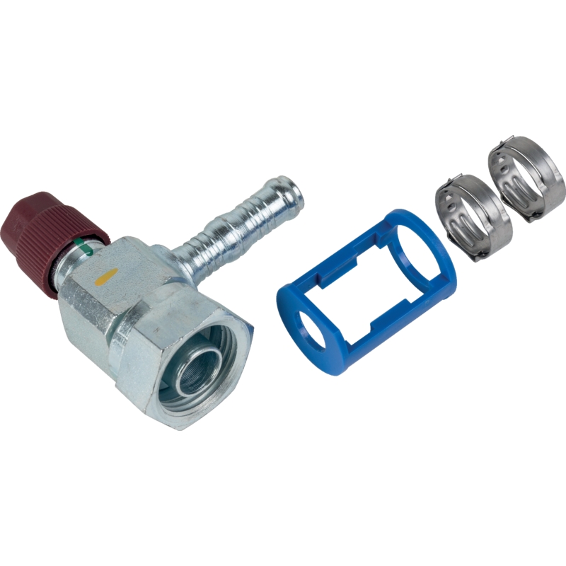 Raccordo a clip KOM DN10 90 1-14 valv. riemp.