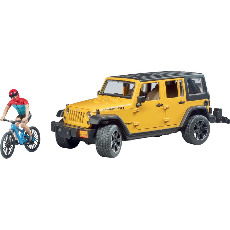 Jeep Wrangler Unlimited mit Radfahrer Spielzeug 02543 - Bruder